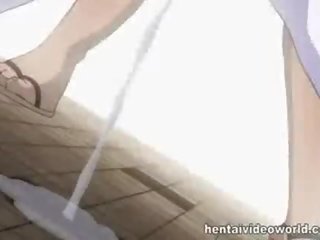 Publik masturbation in hentai clip